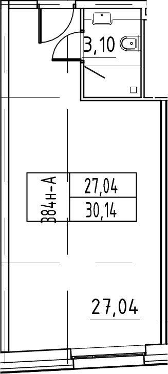 Планировка — ЙЕС Лидер, Студия, 30 м²