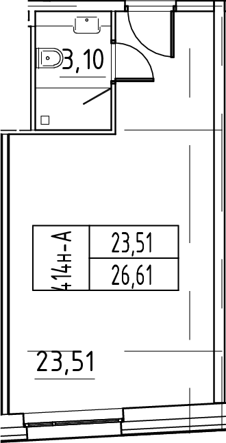 Планировка — ЙЕС Лидер, Студия, 27 м²