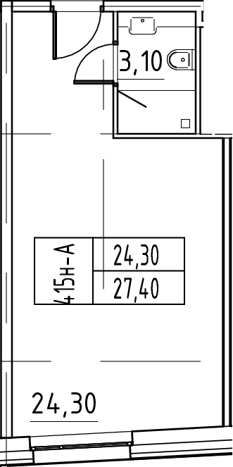 Планировка — ЙЕС Лидер, Студия, 27 м²