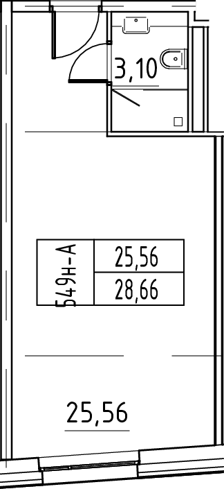 Планировка — ЙЕС Лидер, Студия, 29 м²
