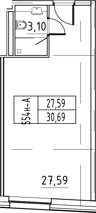 Планировка — ЙЕС Лидер, Студия, 31 м²