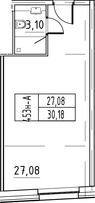 Планировка — ЙЕС Лидер, Студия, 30 м²