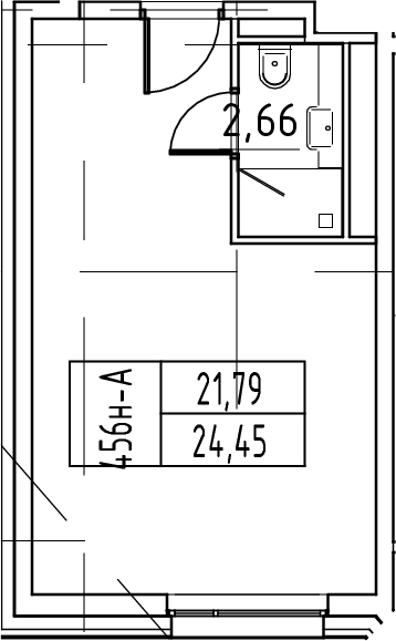 Планировка — ЙЕС Лидер, Студия, 24 м²