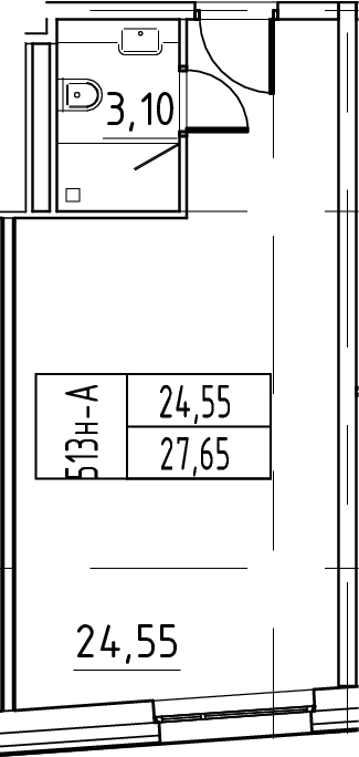 Планировка — ЙЕС Лидер, Студия, 28 м²