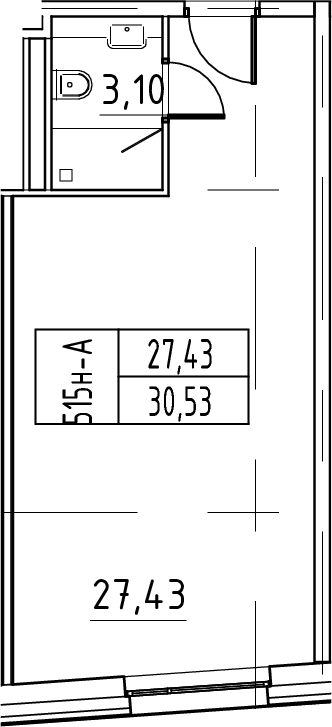 Планировка — ЙЕС Лидер, Студия, 31 м²