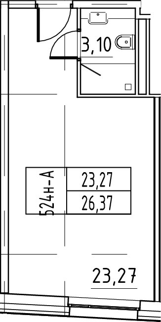 Планировка — ЙЕС Лидер, Студия, 26 м²