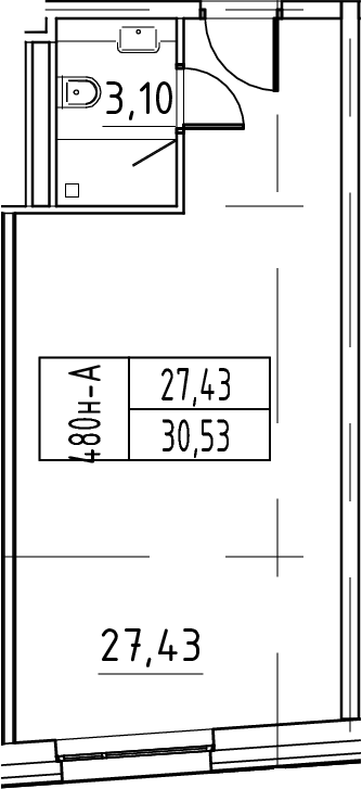 Планировка — ЙЕС Лидер, Студия, 31 м²