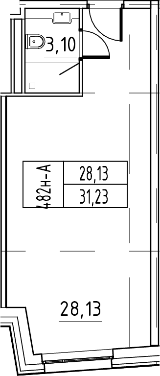Планировка — ЙЕС Лидер, Студия, 31 м²