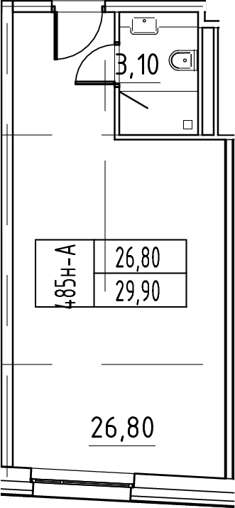 Планировка — ЙЕС Лидер, Студия, 30 м²