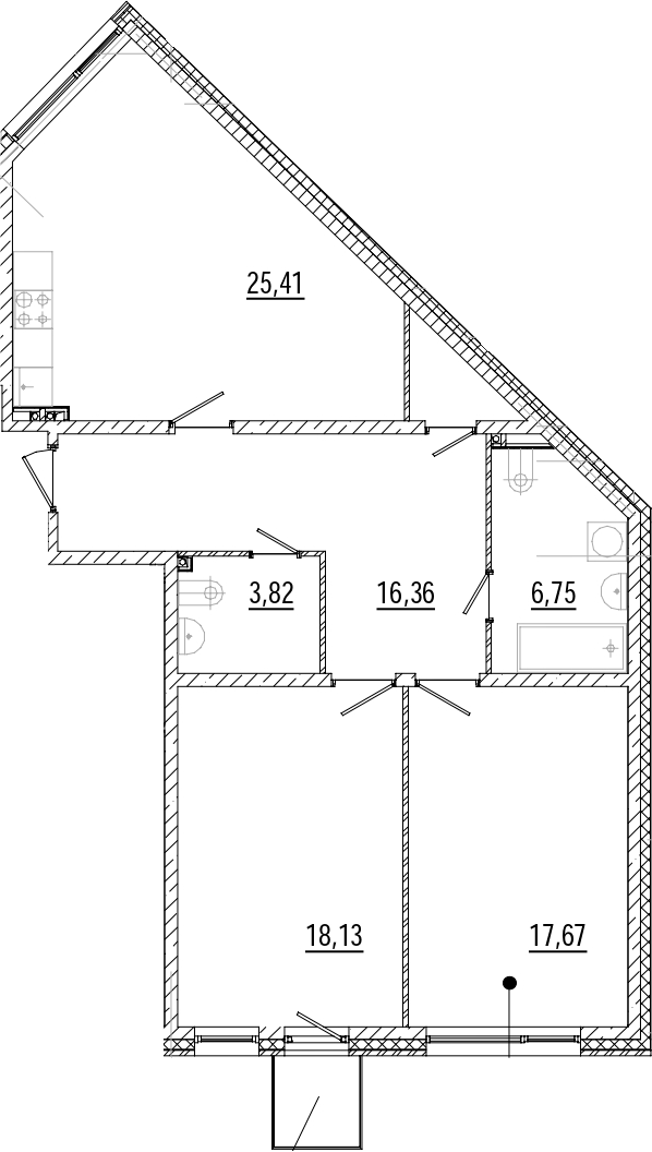 Планировка — Мануфактура, 2-комн., 90 м²