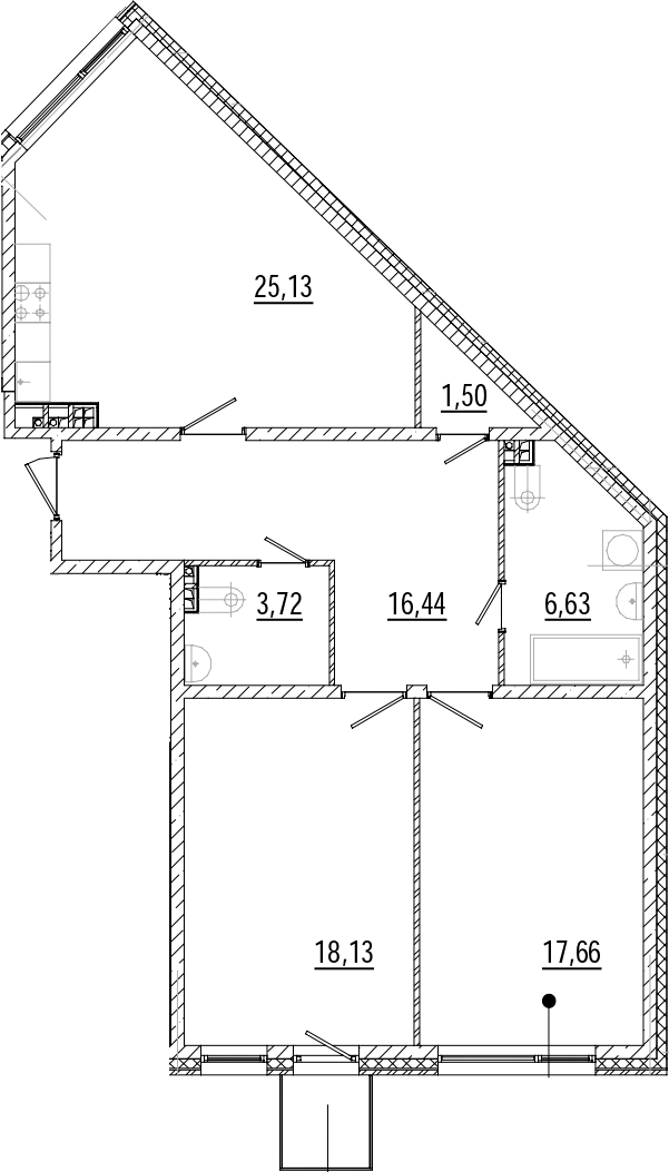 Планировка — Мануфактура, 2-комн., 89 м²