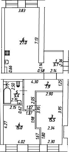 Планировка — Проект 6/3, 3-комн., 77 м²
