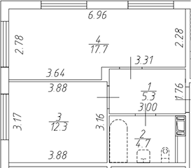 Планировка — Апарт-отель Начало, 1-комн., 40 м²