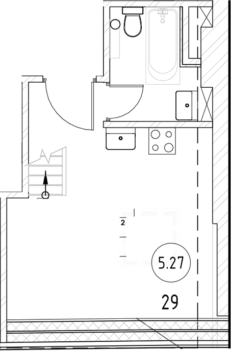 Планировка — Тележная 21-29, 1-комн., 30 м²