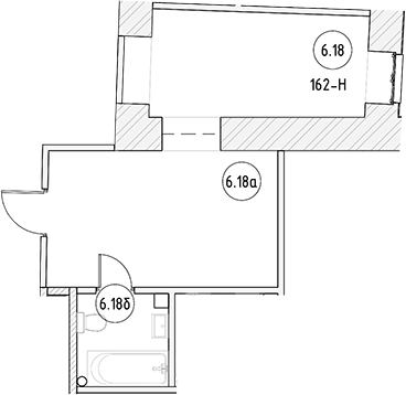 Планировка — Апартаменты на Большом Казачьем 10А, Студия, 28 м²