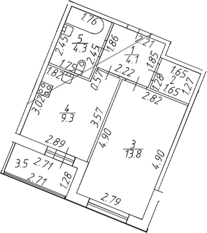 Планировка — Полис ЛАВрики, 1-комн., 34 м²