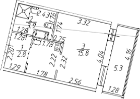 Планировка — Полис ЛАВрики, Студия, 23 м²