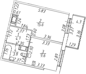 Планировка — Полис ЛАВрики, 1-комн., 33 м²