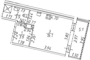 Планировка — Полис ЛАВрики, Студия, 24 м²