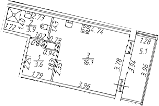 Планировка — Полис ЛАВрики, Студия, 24 м²