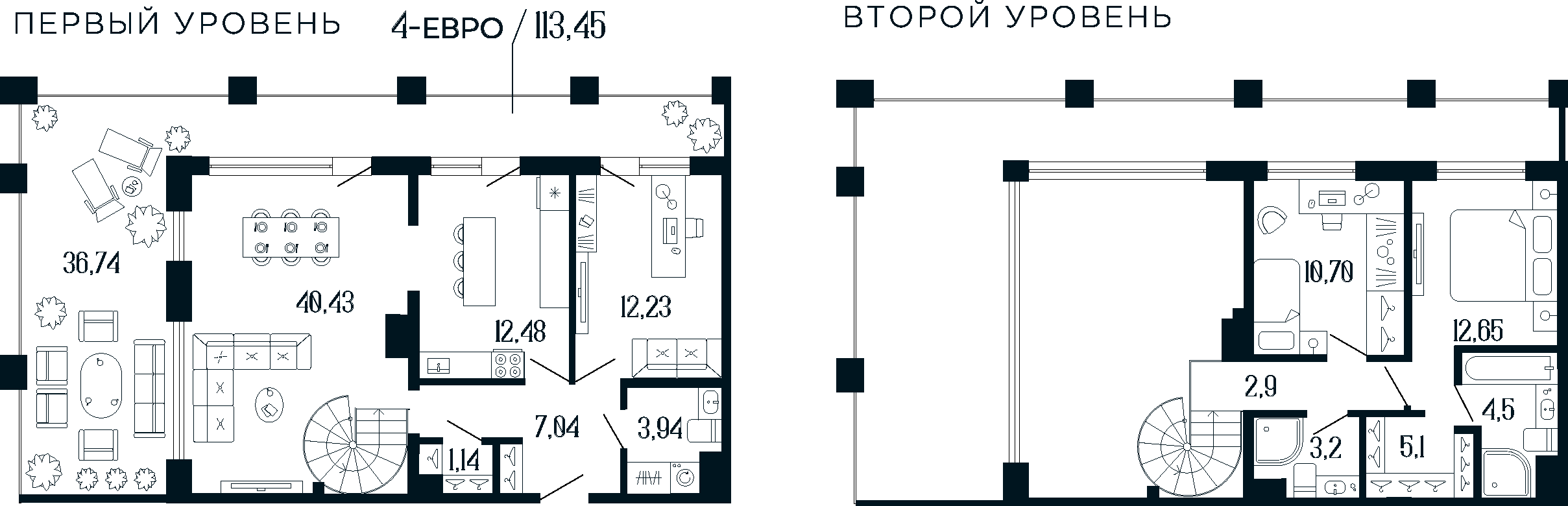 Планировка — Коллекционный дом 1919, 4-комн., 102 м²