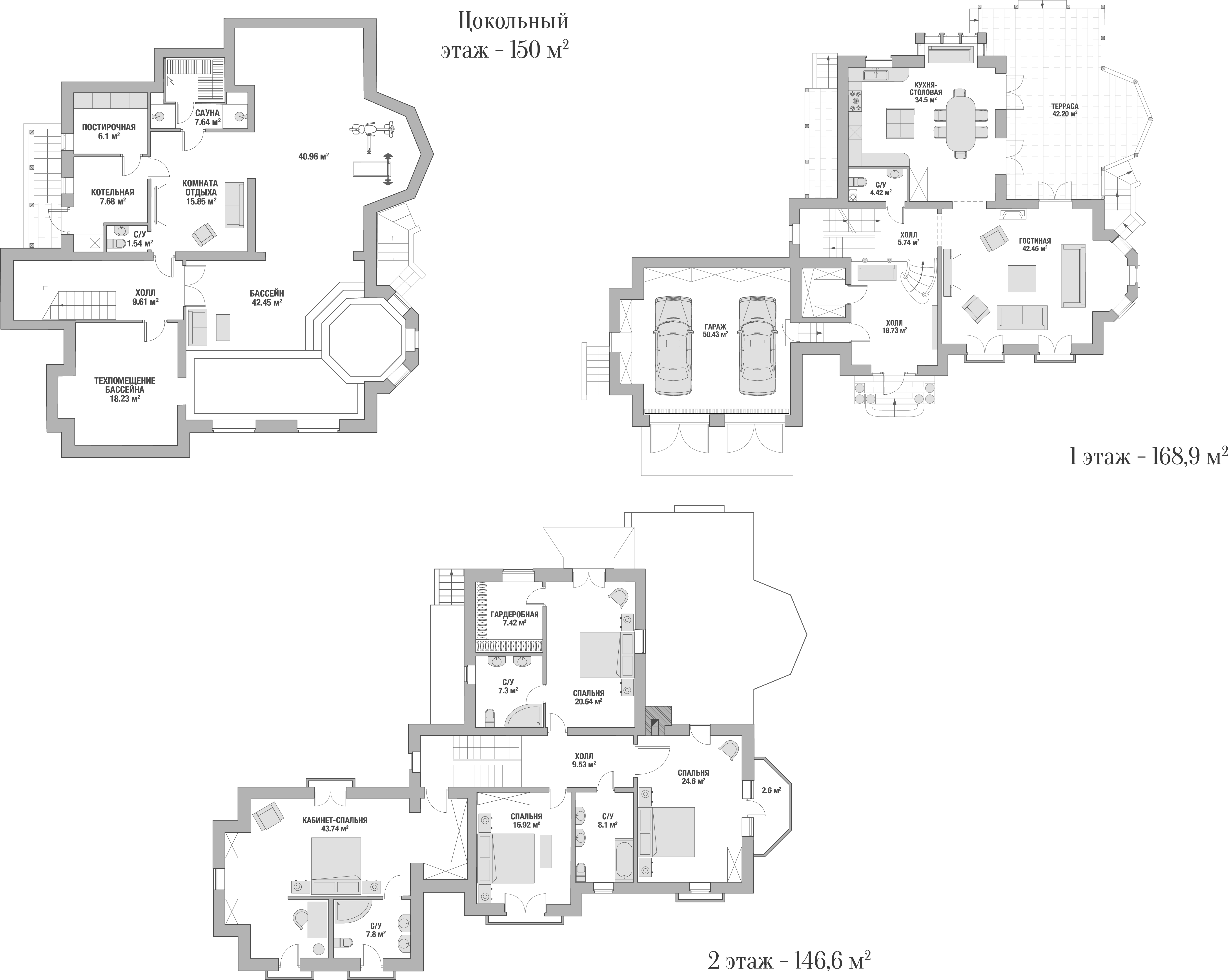Планировка — Коттеджный поселок Ламбридж, 7-комн., 452 м²