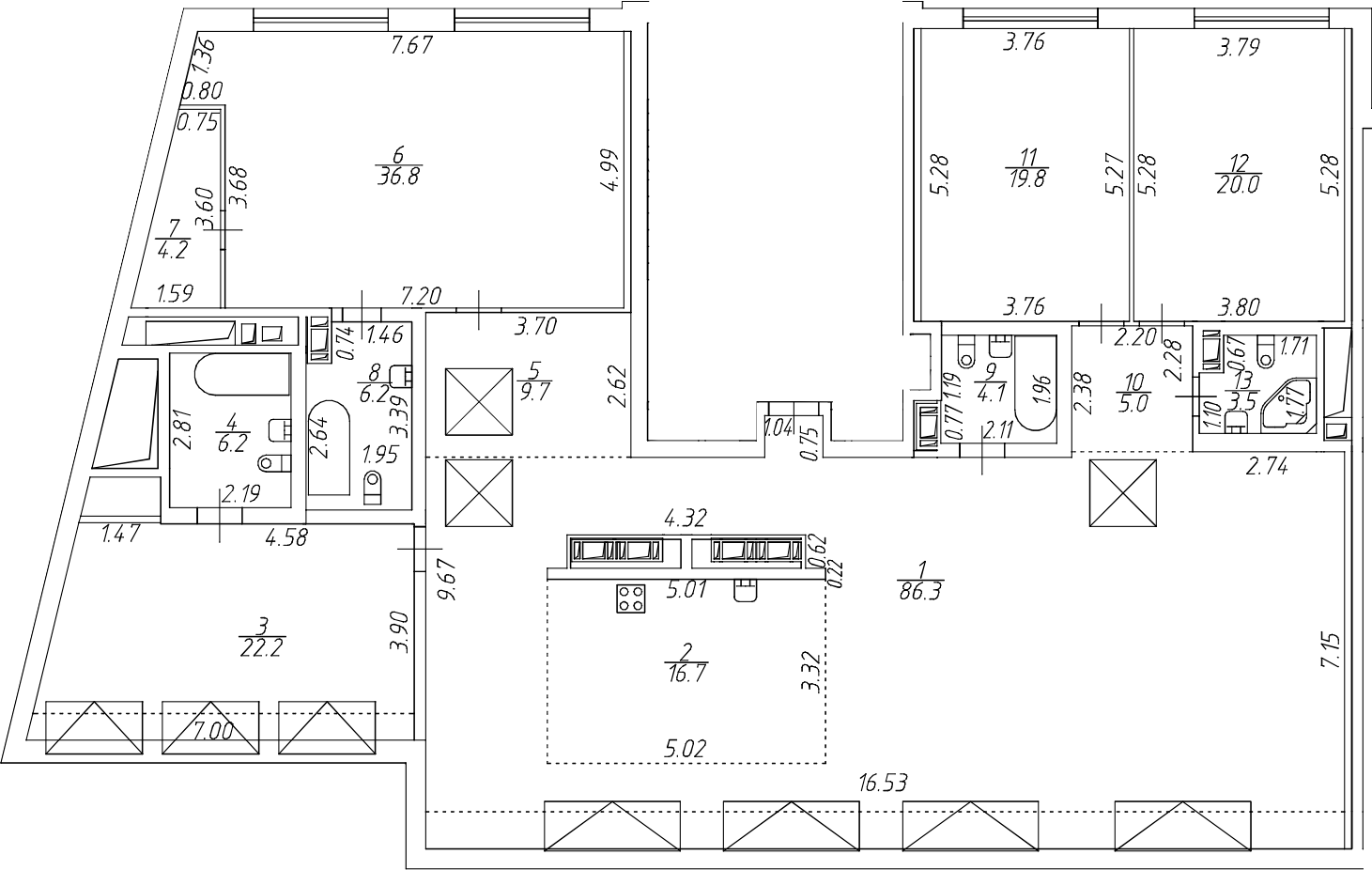 Планировка — Приоритет, 5-комн., 241 м²