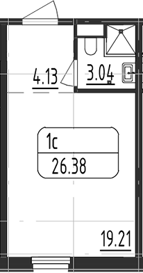 Планировка — Зум Черная Речка, Студия, 26 м²