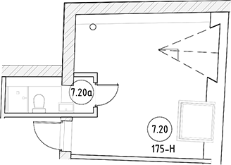 Планировка — Апартаменты на Большом Казачьем 10А, Студия, 20 м²