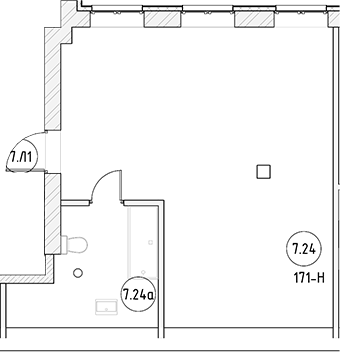 Планировка — Апартаменты на Большом Казачьем 10А, Студия, 48 м²