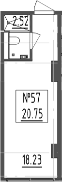 Планировка — Зум Черная Речка, Студия, 21 м²
