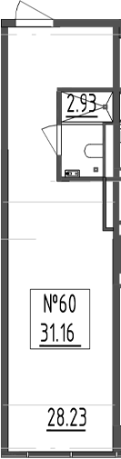 Планировка — Зум Черная Речка, Студия, 31 м²