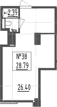 Планировка — Зум Черная Речка, Студия, 29 м²