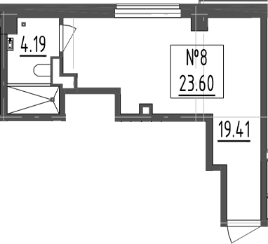 Планировка — Зум Черная Речка, Студия, 24 м²