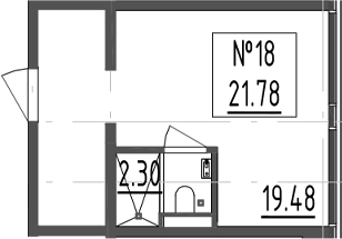 Планировка — Зум Черная Речка, Студия, 22 м²