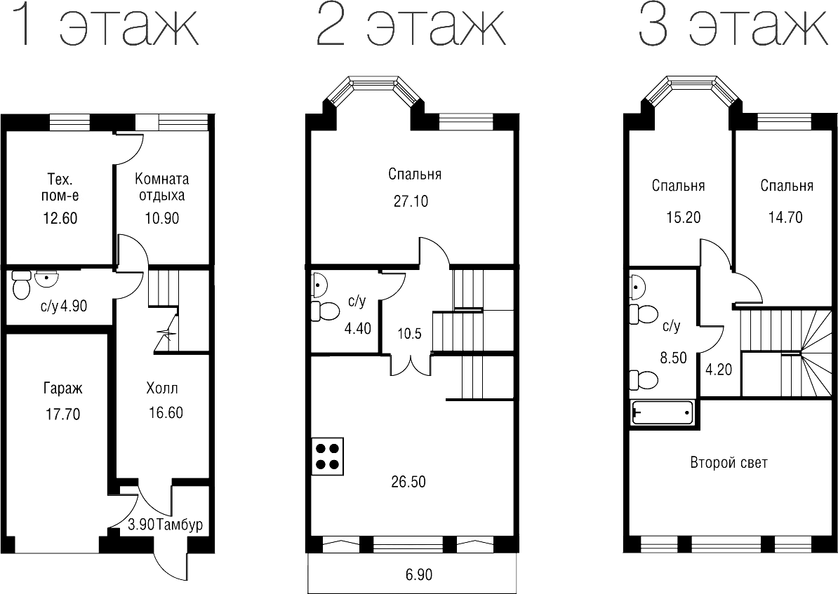 Планировка — ЛАХТА Таунхаусы, 4-комн., 172 м²