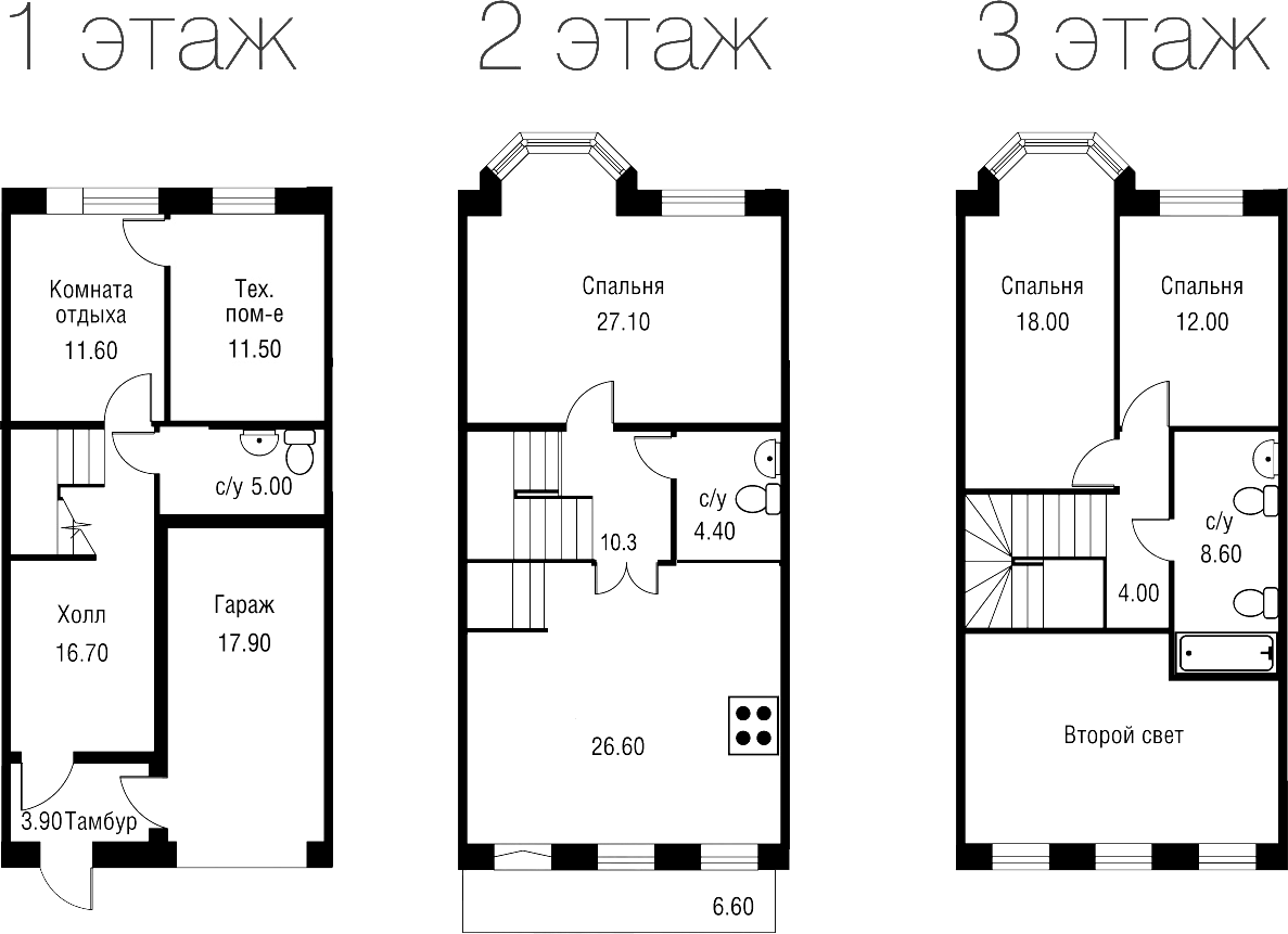 Планировка — ЛАХТА Таунхаусы, 4-комн., 181 м²