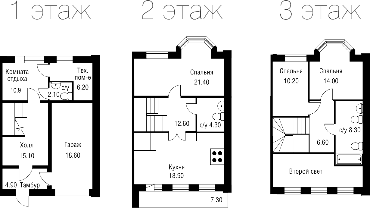 Планировка — ЛАХТА Таунхаусы, 4-комн., 160 м²