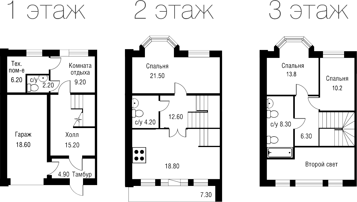 Планировка — ЛАХТА Таунхаусы, 4-комн., 161 м²
