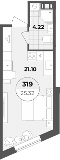 Планировка — Лиговский 127, Студия, 25 м²