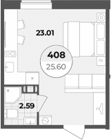 Планировка — Лиговский 127, Студия, 26 м²
