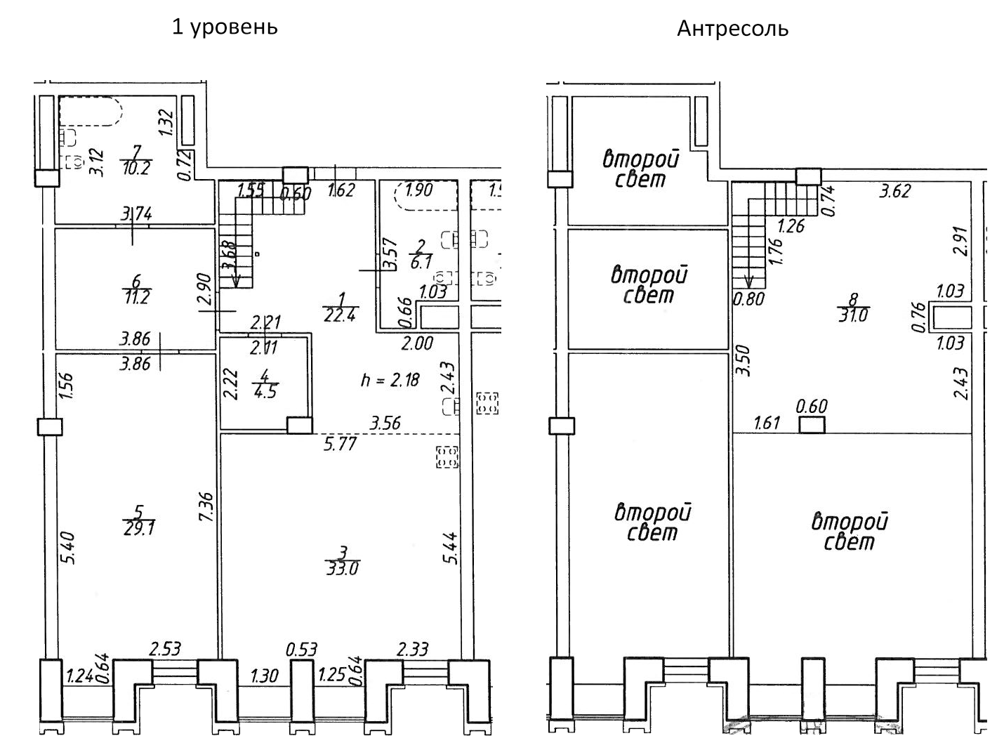 Планировка — Светлановский 45, 3-комн., 148 м²