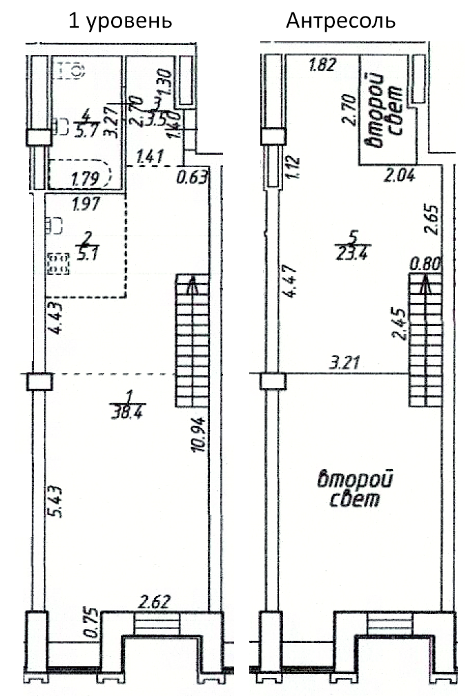 Планировка — Светлановский 45, 2-комн., 76 м²