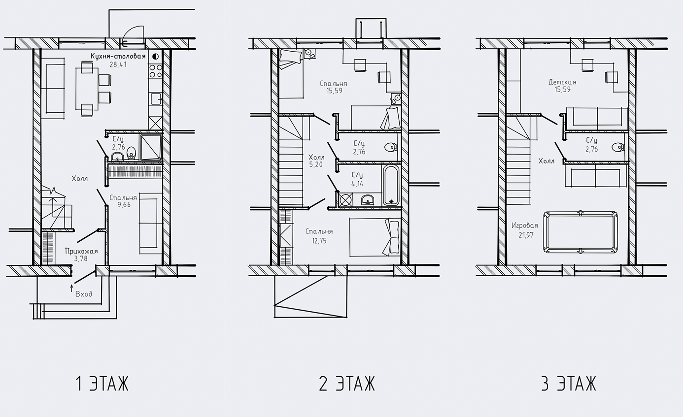 Планировка — Алгоритм Стрельна, 5-комн., 138 м²