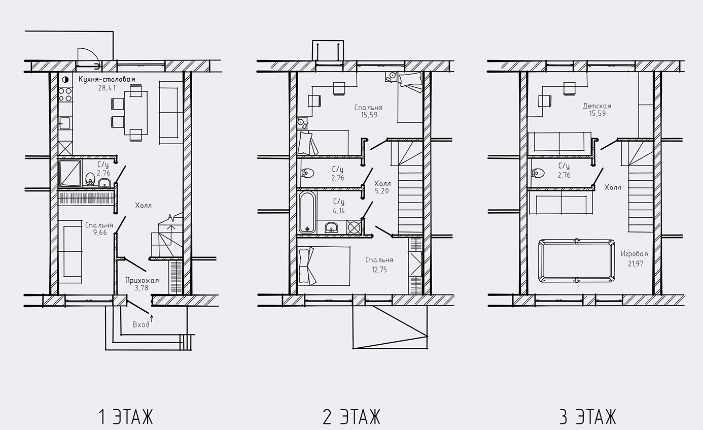 Планировка — Алгоритм Стрельна, 5-комн., 138 м²