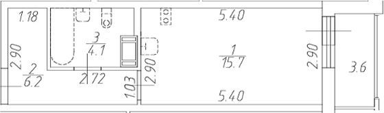 Планировка — Аквилон ZALIVE, Студия, 26 м²