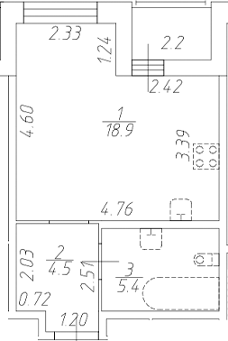 Планировка — Аквилон Ливз, Студия, 29 м²