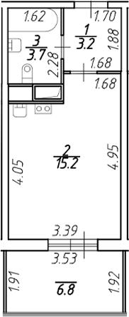 Планировка — Аквилон Stories, Студия, 22 м²
