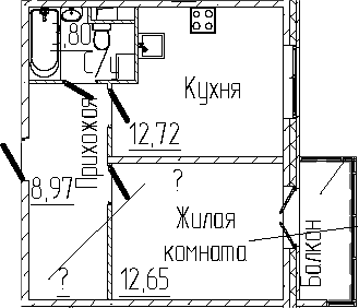 Планировка — SERTOLOVO PARK, 1-комн., 38 м²