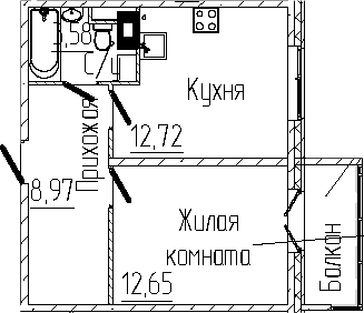 Планировка — SERTOLOVO PARK, 1-комн., 38 м²